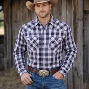 Wrangler Pearl Snap Western Shirt – Size Medium